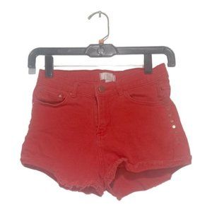 sexy red shorts 💟 Forever 21 High Rise‎ Jean Shorts Button  Small gold tone